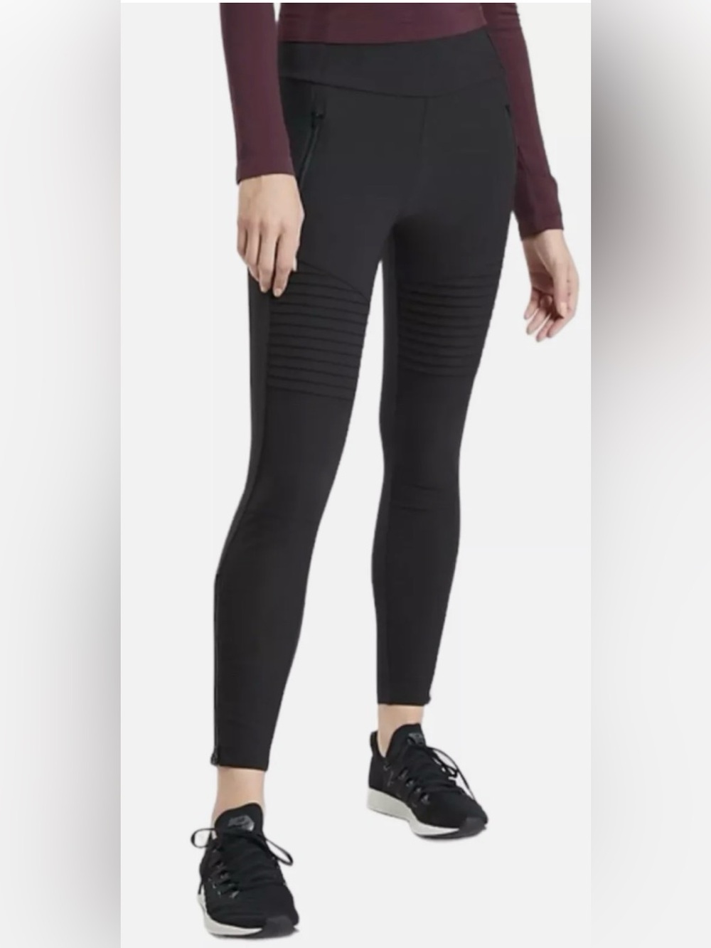 Athleta Headlands Hybrid Moto Tight Black 4 TALL